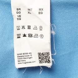 Pre Owned Boss By Hugo Boss Blue Pima Cotton Ferrara Polo T-Shirt XL
