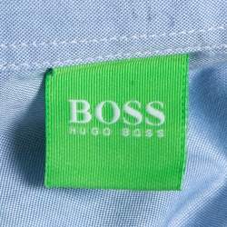 مملوكة مسبقًا Boss By Hugo Boss Blue Checked Cotton Button Front Full Sleeve Shirt 3XL