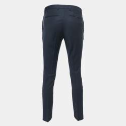 Boss By Hugo Boss Navy Blue Wool Blend Trousers S