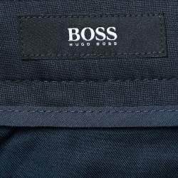 Boss By Hugo Boss Navy Blue Wool Blend Trousers S
