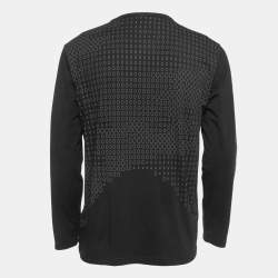Pre Owned Boss By Hugo Boss Black Logo Print Cotton Long Sleeve T-Shirt L