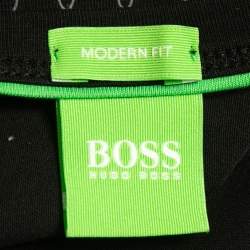 Pre Owned Boss By Hugo Boss Black Logo Print Cotton Long Sleeve T-Shirt L