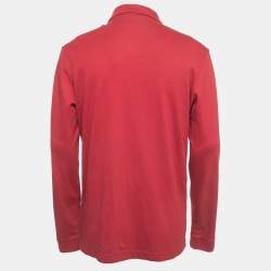 Boss By Hugo Boss Red Cotton Long Sleeve Polo T-Shirt XL