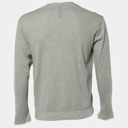 Boss By Hugo Boss Grey Cotton Knit Button Front Cardigan L