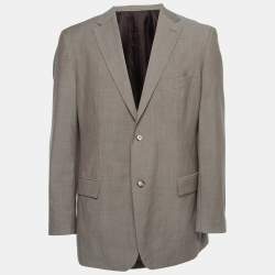 Pre Owned Boss By Hugo Boss Beige Wool Single Breasted Blazer XL