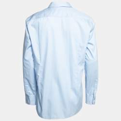 Pre Owned Boss By Hugo Boss Blue Cotton Button Front Slim Fit Shirt XXL