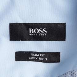 Pre Owned Boss By Hugo Boss Blue Cotton Button Front Slim Fit Shirt XXL