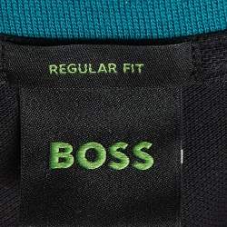Pre Owned Boss By Hugo Boss Black Cotton Contrast Detail Polo T-Shirt XXL