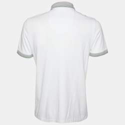 Pre Owned Boss By Hugo Boss White Cotton Pique Regular Fit Polo T-Shirt M