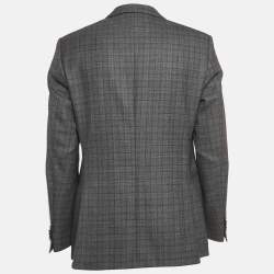 مملوكة مسبقًا Boss By Hugo Boss Grey Checked Wool Single Breasted Blazer L