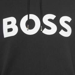 Boss By Hugo Boss Black Cotton Logo Patch Oversized Hoodie XL
