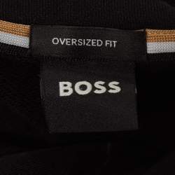 Boss By Hugo Boss Black Cotton Logo Patch Oversized Hoodie XL