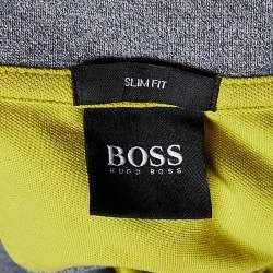 Pre Owned Boss by Hugo Boss Grey Cotton Paul Curved Polo T-Shirt XXXL