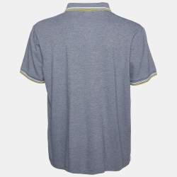 Pre Owned Boss by Hugo Boss Grey Cotton Paul Curved Polo T-Shirt XXXL