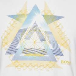 Boss By Hugo Boss White Printed Cotton Modern Fit T-Shirt L