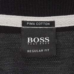 Pre Owned Boss By Hugo Boss Black Pima Cotton Polo T-Shirt XXXL