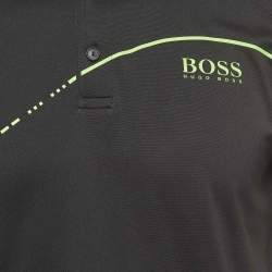 مملوكة مسبقًا Boss By Hugo Boss Black Contrast Trim Jersey Polo T-Shirt S