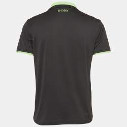 مملوكة مسبقًا Boss By Hugo Boss Black Contrast Trim Jersey Polo T-Shirt S
