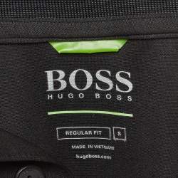 مملوكة مسبقًا Boss By Hugo Boss Black Contrast Trim Jersey Polo T-Shirt S