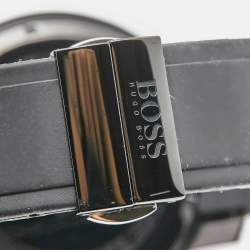 Boss By Hugo Boss Black Ion Plated Stainless Steel Rubber HB.76.1.34.2161 Men's Wristwatch 47 mm