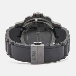 Boss By Hugo Boss Black Ion Plated Stainless Steel Rubber HB.76.1.34.2161 Men's Wristwatch 47 mm
