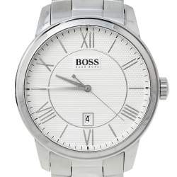 Pre Owned Boss By Hugo Boss Silver Stainless Steel HB.217.1.14.2614 Men's Wristwatch 43 mm