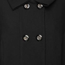 Pre Owned Boss Orange By Hugo Boss Black Virgin Wool Long Coat L