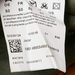 Pre Owned Boss Orange by Hugo Boss Brown Leather Zip-Up Jacket L