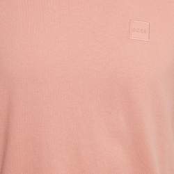 مملوكة مسبقًا تِي شيرت بوس أورانج باي هوغو بوس قطن خوخي وردي جيرسي تي قصص مقاس كبير - لارج