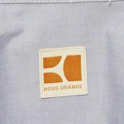 Pre Owned Boss Orange By Hugo Boss Blue Cotton Full Sleeve Shirt L  