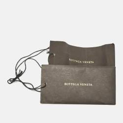 Bottega Veneta Black Intreciato Leather Plaque Buckle Belt 105CM