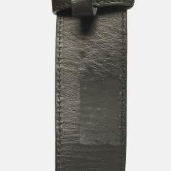Bottega Veneta Black Intreciato Leather Plaque Buckle Belt 105CM