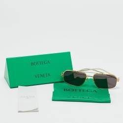 Bottega Veneta Black/Gold BV1128S Rectangle Sunglasses
