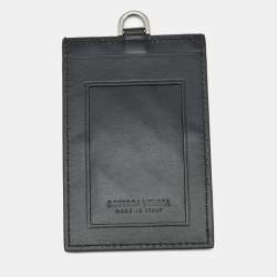 مملوكة مسبقًا Bottega Veneta Luggage Tag Black Intrecciato Leather 