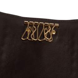 Bottega Veneta Dark Brown Intrecciato Leather Key Holder