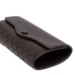 Bottega Veneta Dark Brown Intrecciato Leather Key Holder