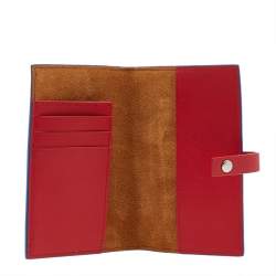 Bottega Veneta Blue/Red Leather Passport Holder 