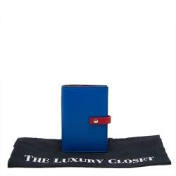 Bottega Veneta Blue/Red Leather Passport Holder 