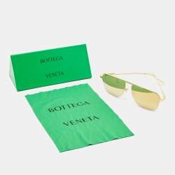 Bottega Veneta Gold Mirror Aviator Sunglasses