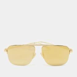 Bottega Veneta Mirrored Metal & Acetate Aviator Sunglasses