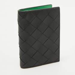 Bottega Veneta Black Intrecciato Leather Card Holder 