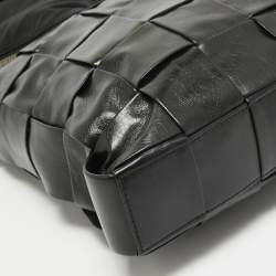Bottega Veneta Black Intreccio Leather Cassette Messenger Bag