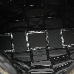 Bottega Veneta Black Intreccio Leather Cassette Messenger Bag