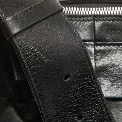 Bottega Veneta Black Intreccio Leather Cassette Messenger Bag