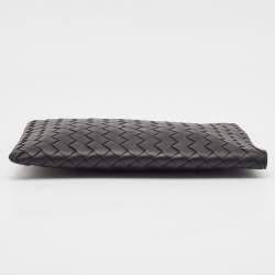 Bottega Veneta Black Intrecciato Leather Pouch