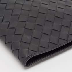 Bottega Veneta Black Intrecciato Leather Pouch