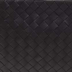 Bottega Veneta Black Intrecciato Leather Pouch