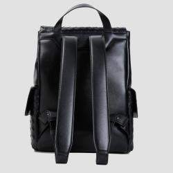 Bottega Veneta Black Leather Intrecciato Leather Backpack Bag