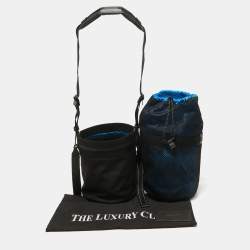 Bottega Veneta Black Nylon Paper Bucket Bag