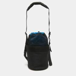Bottega Veneta Black Nylon Paper Bucket Bag